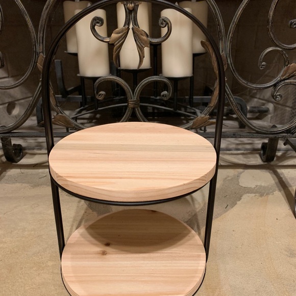 NWT   Two Tiered Wooden Stand   LAST ONE - Picture 4 of 6